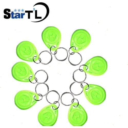 Free Shipping EM4100 Badge Key 125khz ID Keyfob RFID TK4100 Tag Tags Card Sticker Fob Token Ring Proximity Chip Green Color