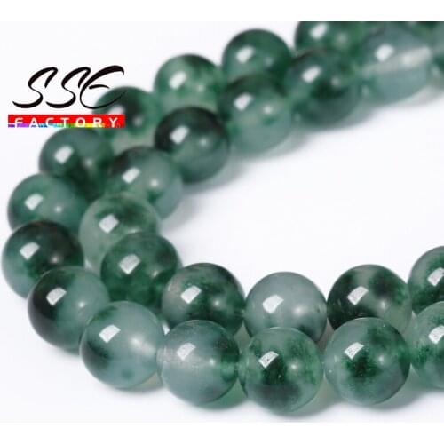 Wholesale Moss Grass Jades Round Loose Spacer Beads Natural Stone Beads 15'' 4-14mm For Jewelry Making DIY Bracelet Accessories
