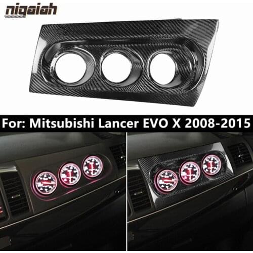 Carbon Fiber Co-pilot Dashboard Cover For Mitsubishi Lancer Evolution EVO X 400R M7 2008-2015 Gauge Pod Cover Car Interior Trim