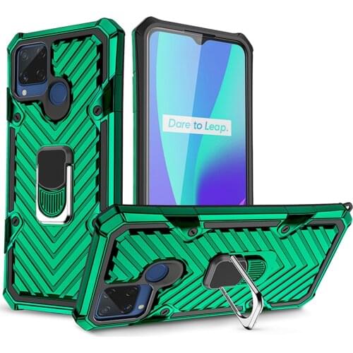 Realme C15 C25 Shockproof Case for Oppo Realme C11 C 11 Metal Ring 360 Protect Back Panel Cover Realme 5S 5i C3 C 15 25 Funda