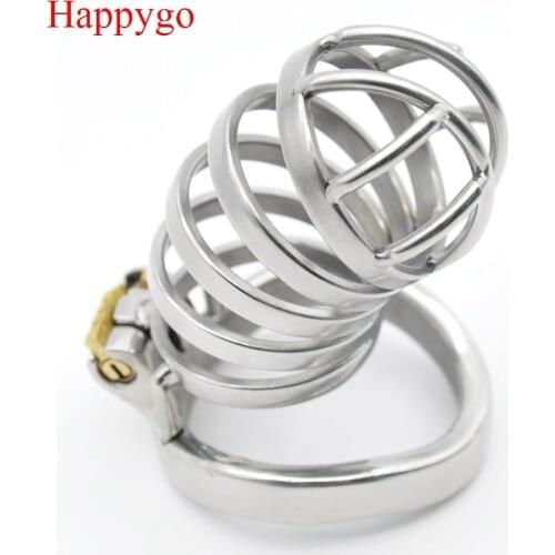 Happygo Stainless Steel Stealth Lock Male Chastity Device,Cock Cage,Penis Lock,Cock Ring,Chastity Belt A274