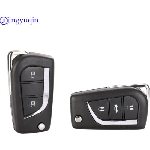 Jingyuqin 10PS Remote Folding 2/3 Buttons Car Key Shell For Toyota Corolla RAV4 Before 2013 toy43 toy48