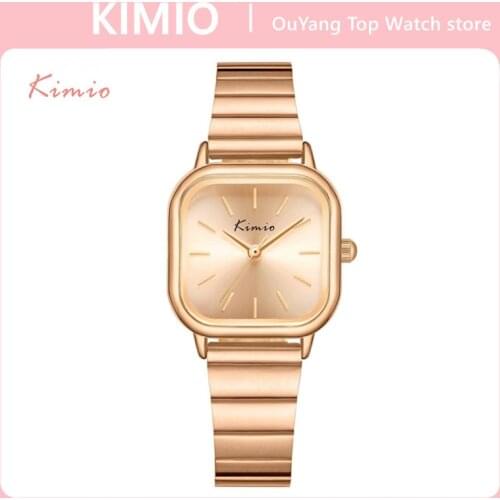 KIMIO Hot 2021 Luxury Watches Quartz Watch Stainless Steel Dial Casual Bracele Wrist Watches Women Reloj Mujer Dropshipping