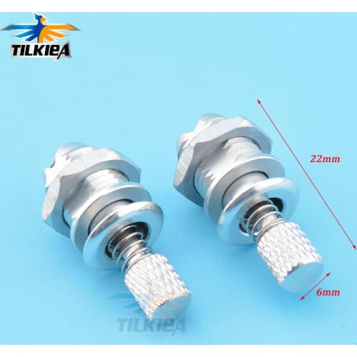 2Pcs CNC Aluminum 22mm Push Button Hatch Locks 6X10X22mm M10 X22mm Hatch Cover Lock for RC Boat Body Shell Spare Parts