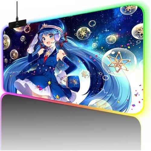Anime Vocaloid Mouse Pad Rgb Keyboard Mousepad Xxl Gaming Accessories Backlit Mat Led Mause Pad Pc Gamer Computer Desk Mice Mat