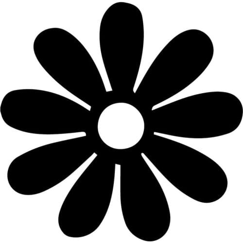 Creative Personality Daisy Flower Cute Cartoon Applique Car Window Decoration Personality PVC Waterproof Applique Black/white