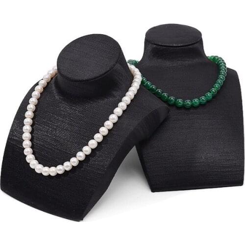 Hot Sale Necklace Bust Display Rack Pendant Chain Display Holder Cloth Black Jewelry Show Stand For Mall Jewelry Shop