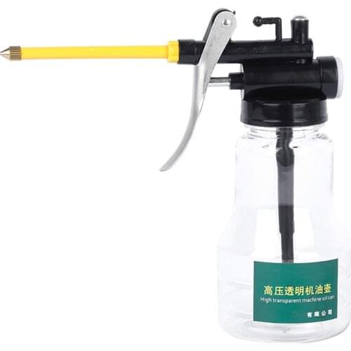 250ml Oil Can Transparent High Pressure Oiler Auto Lubrication Oil Can Bottle Oiling Gun with Brass Spout Thumb Pump