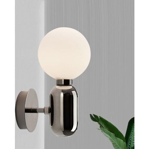 Postmodern Minimalist Wall Lamps Nordic Style Living Room Bedroom Wall Light Personality Creative Glass Ball Bedside Wall Lamps