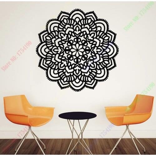 New Vinyl Wall Sticker Decal Home Decor Namaste Om Mandala Ornament Moroccan Pattern Yoga size 56x56cm