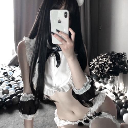 New sexy lingerie female sexy temptation plush ball rabbit tail split passion rabbit female suit