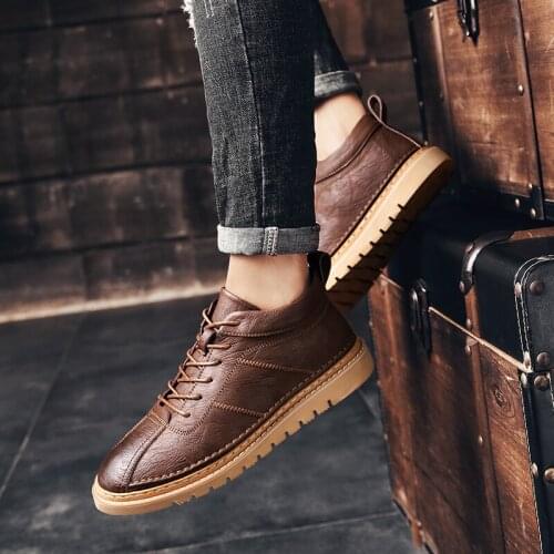 Para causal mens leather sneakers sports Casual spring hot sale mens black 2020 men zapatillas leisure casual casuales for shoe