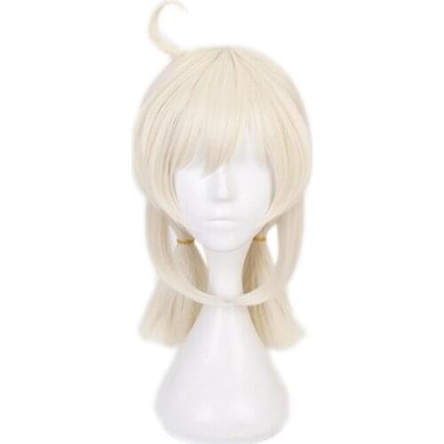 Anime Short Wigs Game Genshin Impact Klee Ponytails Wig Cosplay Costume Heat Resistant Synthetic Hair Women Wigs