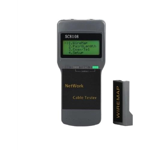 Portable LCD Display SC8108 Network Tester Meter RJ45 Cat5e Cat6 UTP Unshield LAN Cable Tester RJ11 Phone Cable Meter