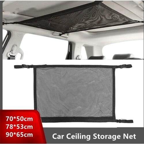 Car Ceiling Storage Net Pocket Car Roof Organizer Bag Interior Cargo Net Mesh Bag Auto Stowing Tidying Interior Accessories