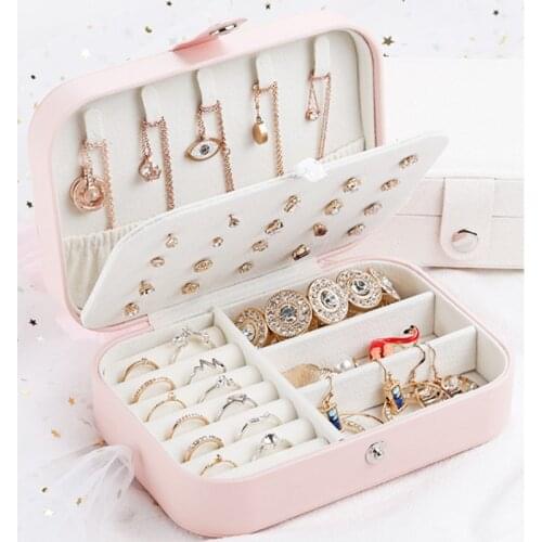 Women Jewelry Box Organizer High Capacity Necklace Earrings Rings Bracelets Jewelry Storage Box Portable Travel Casket