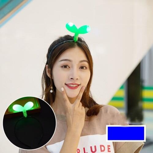 Glow Luminous LED Flash Bean Sprouts Grass Tree Shape Headband Women Children Headwear Hairwear Costume Party Gifts Toys