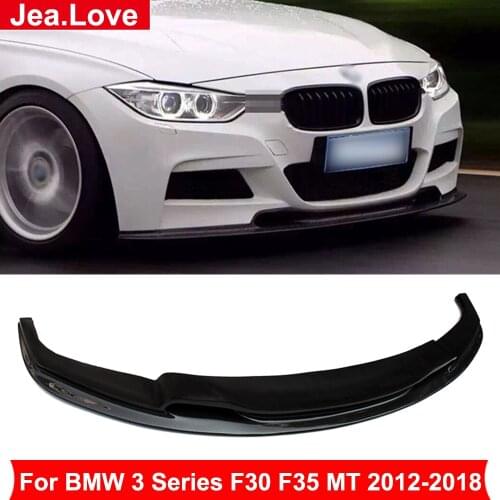 V Style Real Carbon Fiber Front Lip Bumper Shovel Chin For BMW 3 Series F30 F35 MT Sports Car Body Kits Modification 2012-2018