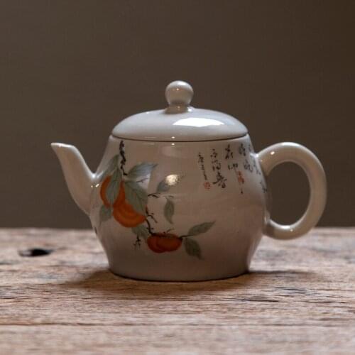 Vintage Collectable Teapots Chinese Porcelain Art Handmade Teapot Kung Fu Heat Resistant Theiere Turque Kitchen Tools DE50CH