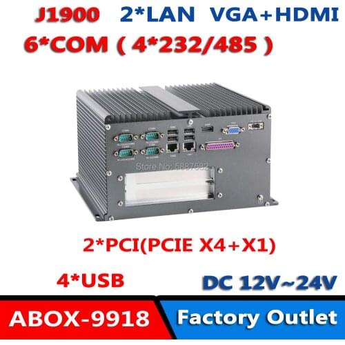 X86 Intel 2 Nic 6 COM Industrial Fanless Mini PC for Industrial Equipment with 2 PCI