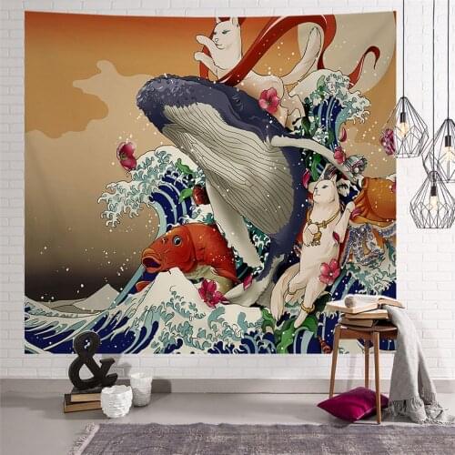Japan Samurai Tapestry Wall Hanging Japanese Hinomaru Background Home Dorm Living Room Decoration Wall Blanket Cloth Tapestries