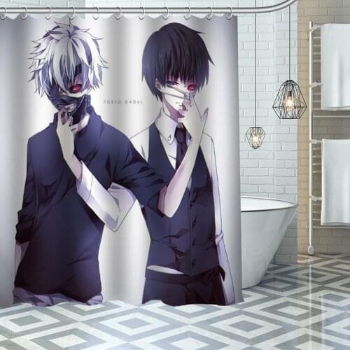 Custom Tokyo Ghoul Shower Curtains Waterproof Fabric Cloth Bathroom Decoration Supply Washable Bath Room Curtain