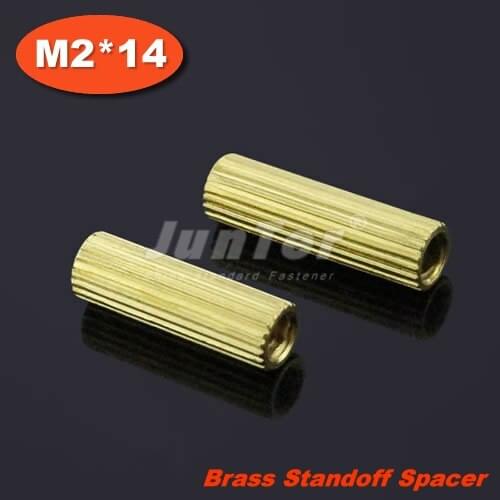 100pcs/lot Brass Standoff Spacer M2 Female x M2 Female 14mm
