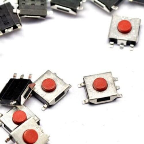 20PCS/LOT 6*6*3.1 SMD Momentary Tact Tactile Push Button Switch 4pins Waterproof Copper red head 6x6x3.1mm LCD Monitor Switch