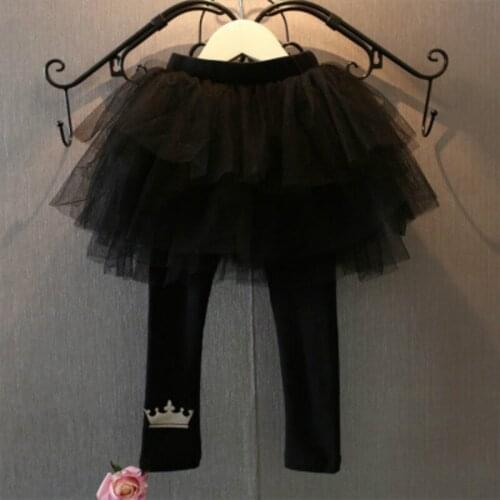 2018 Baby Girls Pantskirt Warm Culotte Leggings Tutu Skirt Pants Child Legging Winter Kids Skirt Capris Faux 2pcs Culottes CC517