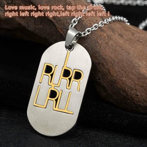 WAWFROK 2019 Popular Love Music Pendant Necklace for Women Men Chain Gift Gold Colour Stainless Steel kolye Necklace Jewellery