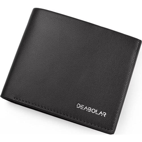 2020 New Mens Wallet Fashion Mens Short Multi-card Buckle Coin Purses Tri-fold Leather Wallet Credit Card Holder High Capacity