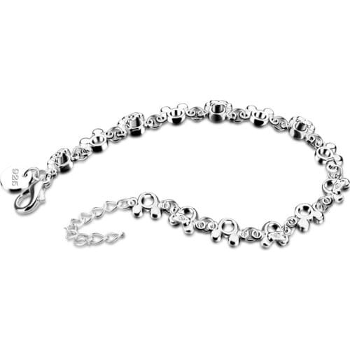 2021 New Fashion Charm 925 Sterling Silver Cute Mickey Chain Bracelet for Women Girl Gift Trendy Jewelry