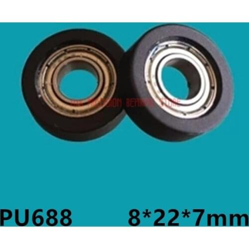 2021 Rushed Sale 10pcs 8*22*7mm Polyurethane Rubber Roller Bearing Small Wheel Pulley Sorter 688 Drawer Package
