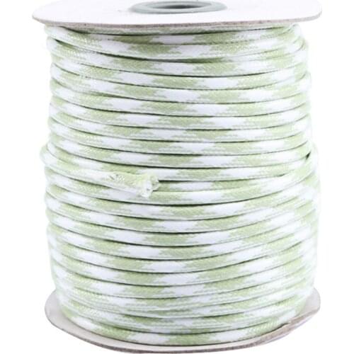 3.5mm LT Green+White Korea Polyester Waxed Wax Cord String Thread+50yards+DIY Jewelry Findings Accessories Bracelet Wire Rope