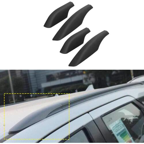 4pcs/set ABS Black for Toyota Fortuner 2004-2009 2010 2011 2012 2013 2014 Roof Rack Rail End Cover Shell Replacement Auto Part