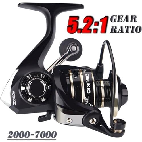 5.2:1 Speed Fishing Spinning Reel Light Weight Black Fishing Wheel Saltwater Freshwater Sea Fishing Carp Reels