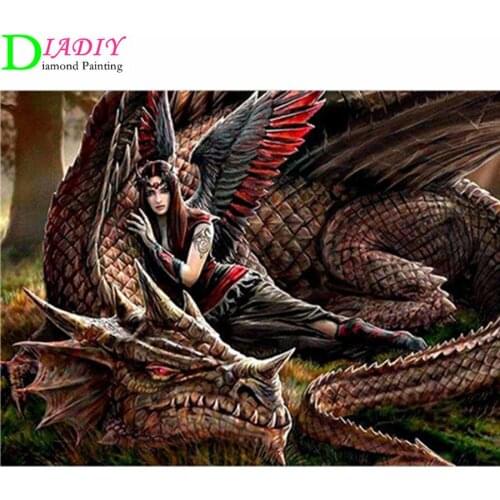 5D DIY Diamond Painting Dragon Cross Stitch Kits Full Diamond Embroidery Animal Mosaic Picture of Rhinestones Home Decor Gift