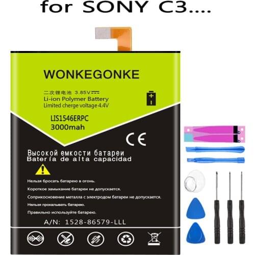 WONKEGONKE LIS1546ERPC Battery for Sony Xperia C3 T3 S55T S55U D2502 D2533 M50W D5103 battery