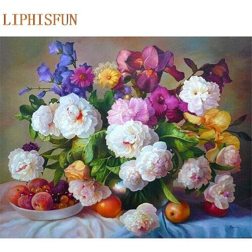 Diamond Painting Cross Stitch Full Square Round Picture of Rhinestone DIY Mosaic Embroidery Flower New Year Gift