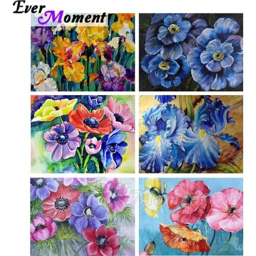 Ever Moment Diamond Painting Floral Picture Full Square Resin Drill Wall Art Decoration Handmade Kits Embroidery ASF2274