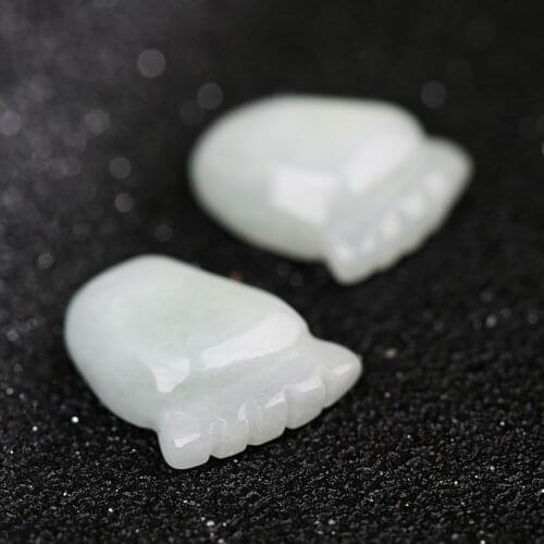 2Pcs 13*10 mm Cute Foot Shaped Stone Beads For Jewelry Making Natural AEmerald-Stone Charms For DIY Bracelets Necklace Handmade