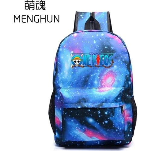 One piece anime fans starry sky colorful backpack cartoon backpack anime fans backpack Japanese anime bag lovely girl backpack