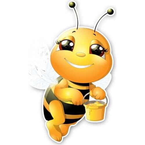 Fuzhen Boutique Decals Exterior Accessories Funny Vinyl Car Decal A Diligent Bee Creativity Motorcycle Stickers PVC 13cm