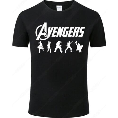Funny The Avengers T Shirt Men Fashion Cotton Print T-shirt Homme Summer Short Sleeve Streetwear Tops Cool Tee Clothing J67