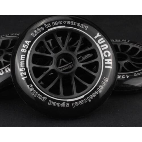 [ 125mm Speed ] 6Pcs/Lot Schankel Edge Inline Speed Skates Wheel, 125mm 85A Black Race Racing Speeding Skating GRIP Wheels