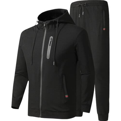 Mens Tracksuit Spring Autumn Cotton Sportswear Jogging Suits Male Casual Hooded Sweatshirt+Pants Two Piece Sports Suits L-6XL