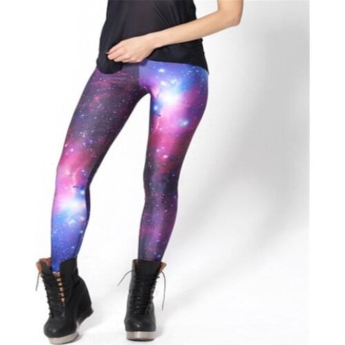 Leggings HOT! SEXY! Women Galaxy Purple Leggings Space Printed Pants Milk Leggings sexy legging Plus Size S-4XL