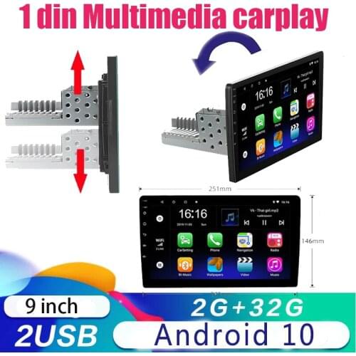 9inch 1Din Android 10 Car Radio Multimedia Player Universal Auto Stereo GPS AM FM dsp Navigation Bluetooth Audio carplay