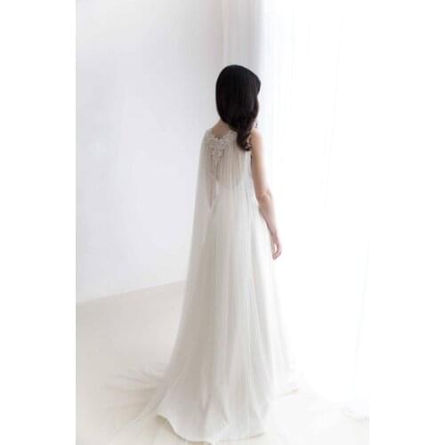 Cape Veil - Wedding Cape - Bridal Cape - Veil Alternative - Tulle Cape Veil - Lace Cape Veil