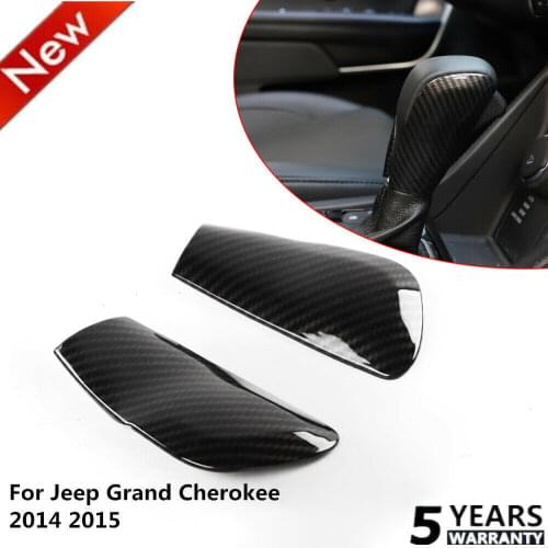 Gear Shift Handle Knob Cover Trim Fit Jeep Grand Cherokee 2017-2019 Carbon fiber